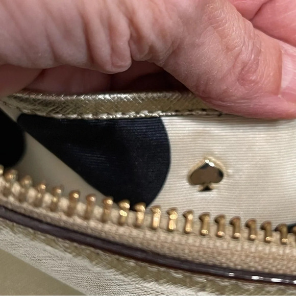Kate Spade New York Crossbody Bag Gold & Metallic Leather - Picture 7 of 14